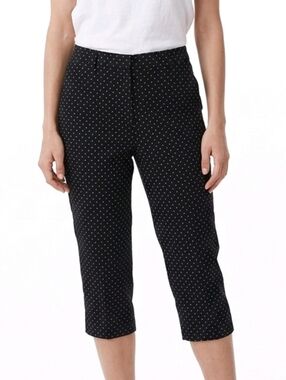 Briggs New York Black Polka-dot  Petite Capri Pants Size 10P